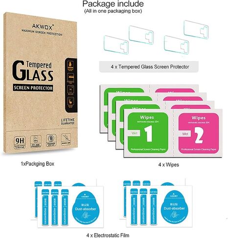 (4 عبوات) واقي عدسة الكاميرا المتوافق مع AKWOX Note 9، رفيع للغاية 0.2 مم 9H واقي عدسة الكاميرا من الزجاج الصلب المقوى لهاتف Samsung Galaxy Note 9، مضاد للخدش، مقاوم للغبار، نفاذية عالية in Kuwait