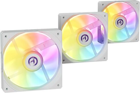 120mm ARGB PWM Computer Cooling Case Fan, 4-Pin (White, 3) in Saudi Arabia