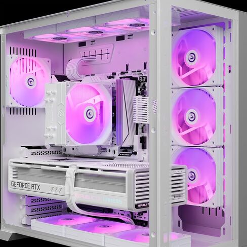 120mm ARGB PWM Computer Cooling Case Fan, 4-Pin (White, 3) in Saudi Arabia