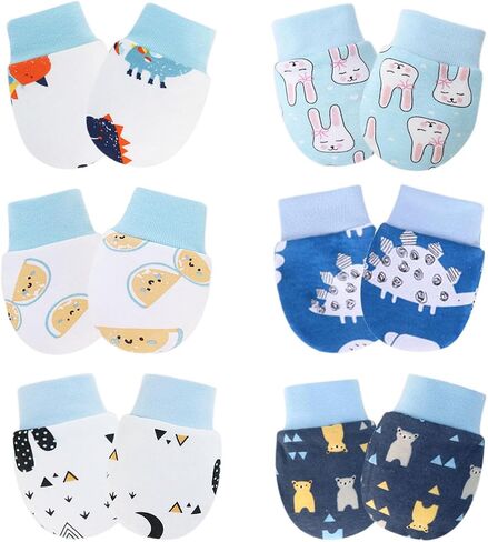 Baby Mittens No Scratch Mittens Infant Soft Gloves Mittens for 0-6 Months Boys Girls in Kuwait
