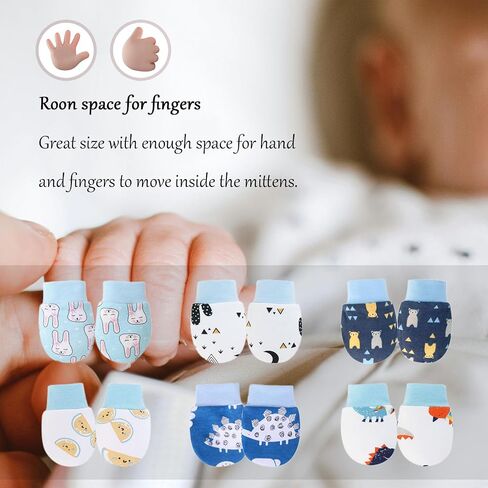 Baby Mittens No Scratch Mittens Infant Soft Gloves Mittens for 0-6 Months Boys Girls in Kuwait