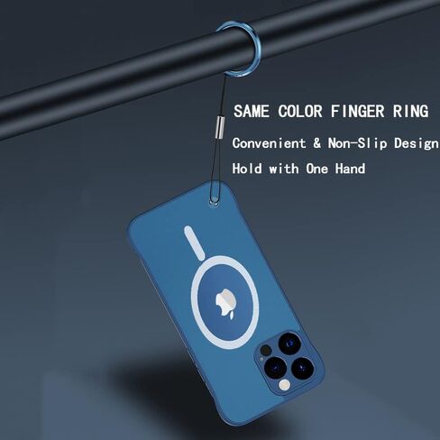 حافظة Omio المغناطيسية الرفيعة لهاتف iPhone 16 Pro Max متوافقة مع MagSafe، تصميم شفاف غير لامع رفيع للغاية بدون إطار بدون إطار مع حلقة إصبع حامي كامل للكاميرا للنساء والرجال، تيتانيوم صحراوي in Kuwait