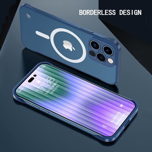 حافظة Omio المغناطيسية الرفيعة لهاتف iPhone 16 Pro Max متوافقة مع MagSafe، تصميم شفاف غير لامع رفيع للغاية بدون إطار بدون إطار مع حلقة إصبع حامي كامل للكاميرا للنساء والرجال، تيتانيوم صحراوي in Kuwait