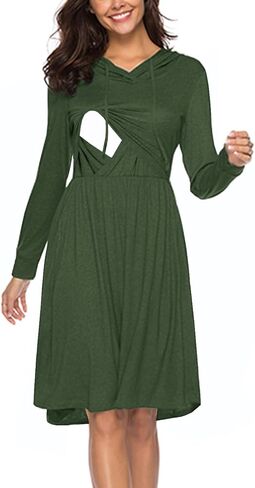 فستان رضاعة نسائي طويل الأكمام من CzzzyL مع غطاء للرأس in Kuwait