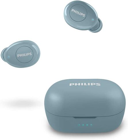 Philips T2205 In-ear True Wireless Headphones with IPX4 Splash Resistant, Super-small Portable Charging Case, Built-in Microphone, Up to 12 Hours (4+8) Playtime, Works with Voice Assistants, TAT2205BK in Saudi Arabia
