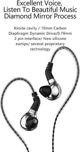 سماعة أذن H HIFIHEAR BLON BL03 داخل الأذن، محرك ديناميكي بغشاء كربون 10 مم داخل الأذن، هيكل معدني باس HiFi DJ داخل الأذن Monito مع كابل قابل للفصل ثنائي السن in Saudi Arabia