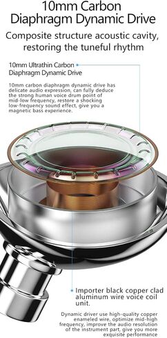 سماعة أذن H HIFIHEAR BLON BL03 داخل الأذن، محرك ديناميكي بغشاء كربون 10 مم داخل الأذن، هيكل معدني باس HiFi DJ داخل الأذن Monito مع كابل قابل للفصل ثنائي السن in Saudi Arabia