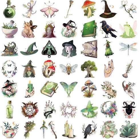100 قطعة من ملصقات ساحرة الغابة، ملصقات الرسوم المتحركة العتيقة لقارورة المياه وزجاجات المياه وسجل القصاصات والكمبيوتر المحمول والكمبيوتر ولوح التزلج، ملصقات فينيل مقاومة للماء للمراهقين والبالغين in Kuwait