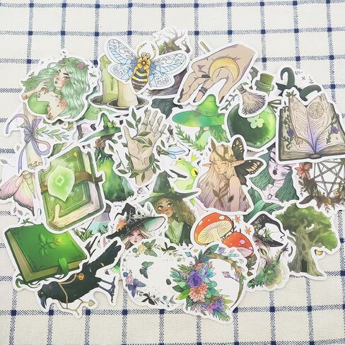 100 قطعة من ملصقات ساحرة الغابة، ملصقات الرسوم المتحركة العتيقة لقارورة المياه وزجاجات المياه وسجل القصاصات والكمبيوتر المحمول والكمبيوتر ولوح التزلج، ملصقات فينيل مقاومة للماء للمراهقين والبالغين in Kuwait