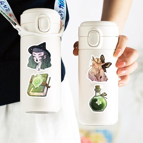 100 قطعة من ملصقات ساحرة الغابة، ملصقات الرسوم المتحركة العتيقة لقارورة المياه وزجاجات المياه وسجل القصاصات والكمبيوتر المحمول والكمبيوتر ولوح التزلج، ملصقات فينيل مقاومة للماء للمراهقين والبالغين in Kuwait