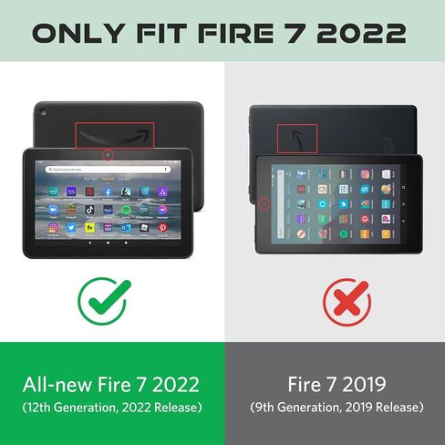 CoBak Case for All-New Amazon Kindle Fire 7 Tablet 12th Generation (2022 Release) - Premium PU Leather Slim Folding Stand Shell Multiple Viewing Angles Cover with Auto Wake/Sleep in Saudi Arabia