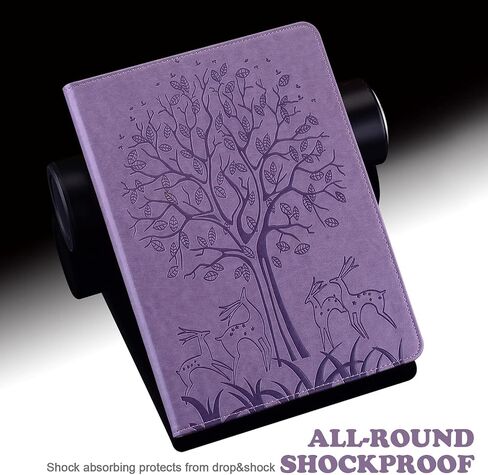 Case for Samsung Galaxy Tab S5e 10.5 inch 2019 (SM-T720 SM-T725 SM-T727), PU Leather Soft Silicone Back Cover Card Holder Stand Case, with Stylus Pen,Screen Film (Tree Purple) in Saudi Arabia