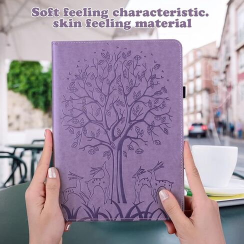Case for Samsung Galaxy Tab S5e 10.5 inch 2019 (SM-T720 SM-T725 SM-T727), PU Leather Soft Silicone Back Cover Card Holder Stand Case, with Stylus Pen,Screen Film (Tree Purple) in Saudi Arabia