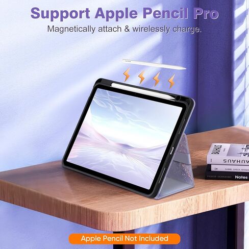 Fintie Folio Case for iPad Air 11-inch M2 (2024), iPad Air 5th Generation (2022) / iPad Air 4th Gen (2020) 10.9 Inch - Premium Vegan Leather Smart Stand Back Cover with Pencil Holder, Lilac Marble in Saudi Arabia