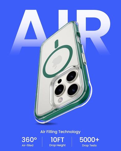 ORNARTO Air Case for iPhone 16 Pro Max Clear, Compatible with MagSafe, Military-Grade Drop Protection Cover with Built-in Air-Pink in Kuwait