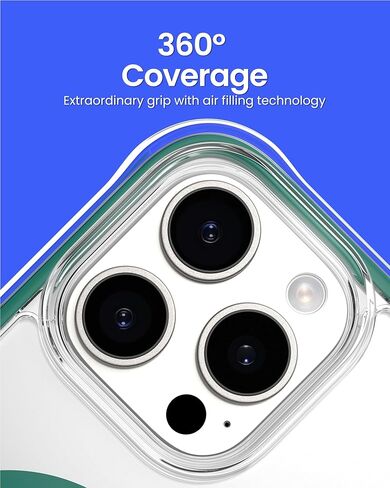 ORNARTO Air Case for iPhone 16 Pro Max Clear, Compatible with MagSafe, Military-Grade Drop Protection Cover with Built-in Air-Pink in Kuwait