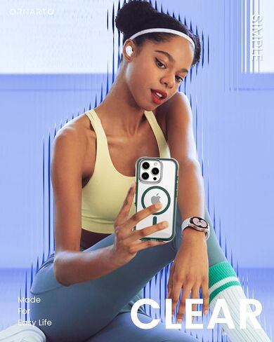 ORNARTO Air Case for iPhone 16 Pro Max Clear, Compatible with MagSafe, Military-Grade Drop Protection Cover with Built-in Air-Pink in Kuwait