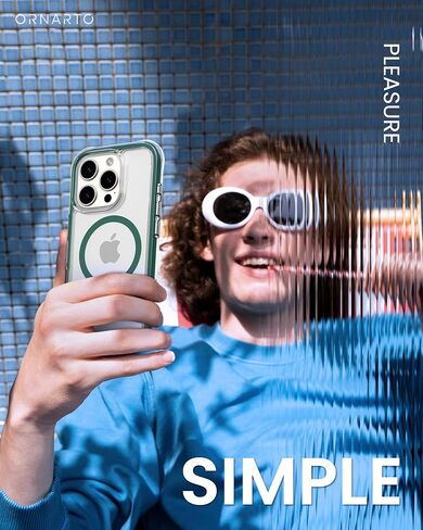 ORNARTO Air Case for iPhone 16 Pro Max Clear, Compatible with MagSafe, Military-Grade Drop Protection Cover with Built-in Air-Pink in Kuwait