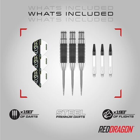 مجموعة سهام من سلسلة RED DRAGON Ikon Signature الاحترافية من التنجستن مع رحلات وسيقان in Saudi Arabia