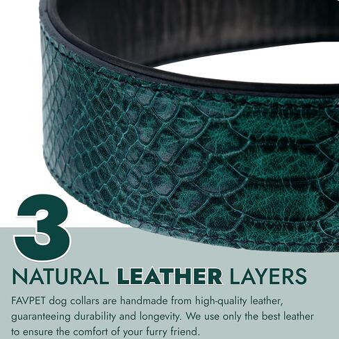 Luxury Dog Collar Leather, Genuine Leather Dog Collar with ID Tag QR, Leather Wide Dog Collar, Padded Dog Collars Leather, Thick Dog Collar with Metal Buckle, Aesthetic Dog Collar (Red, L) in Saudi Arabia