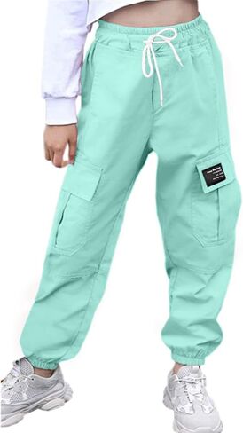 Girls & Women‘s Casual Cargo Jogger Pants, 6 Years - Women 3XL in Kuwait