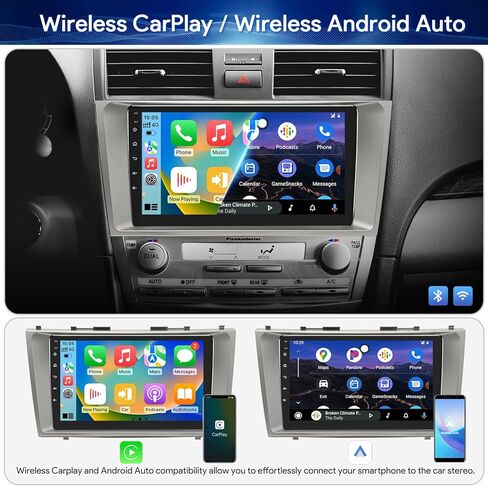 BINIZE Android Car Stereo متوافق مع Toyota Camry 2007 2008 2009 2010 2011، 9 بوصة راديو السيارة رئيس وحدة شاشة تعمل باللمس ستيريو السيارة، CarPlay اللاسلكي، Android Auto، GPS، WiFi، كاميرا احتياطية in Kuwait