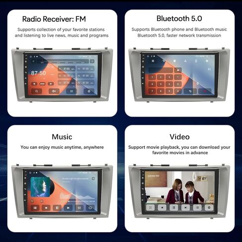 BINIZE Android Car Stereo متوافق مع Toyota Camry 2007 2008 2009 2010 2011، 9 بوصة راديو السيارة رئيس وحدة شاشة تعمل باللمس ستيريو السيارة، CarPlay اللاسلكي، Android Auto، GPS، WiFi، كاميرا احتياطية in Kuwait