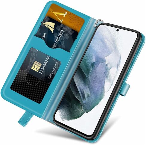 MEUPZZK for Samsung Galaxy S24+ Plus 5G Wallet Case, Embossed Tree Premium PU Leather [Kickstand] [Card Slots] [Wrist Strap] [6.7 inch] Phone Cover for Samsung S24 Plus (R-Black) in Saudi Arabia