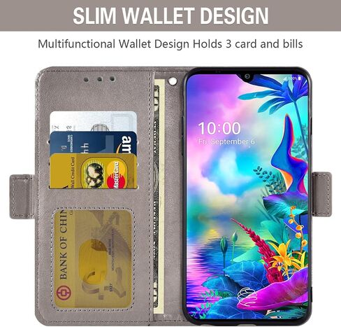 Asuwish Compatible with LG G8X ThinQ V50S Thin Q Wallet Case Tempered Glass Screen Protector Credit Card Holder Flip Purse Wrist Strap Stand Cell Phone Cover for LGG8XThinQ GX8 8X Men Blue in Saudi Arabia