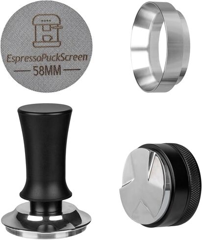 51mm Espresso Tamper Set - Spring-loaded Coffee Tamper, Adjustable Depth Espresso Distributor Leveler, Magnetic Dosing Funnel Aluminum Metal, Reusable Puck Screen, Fit for 51mm Portafilters in Saudi Arabia