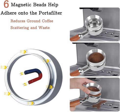 51mm Espresso Tamper Set - Spring-loaded Coffee Tamper, Adjustable Depth Espresso Distributor Leveler, Magnetic Dosing Funnel Aluminum Metal, Reusable Puck Screen, Fit for 51mm Portafilters in Saudi Arabia