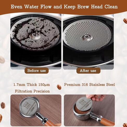 51mm Espresso Tamper Set - Spring-loaded Coffee Tamper, Adjustable Depth Espresso Distributor Leveler, Magnetic Dosing Funnel Aluminum Metal, Reusable Puck Screen, Fit for 51mm Portafilters in Saudi Arabia