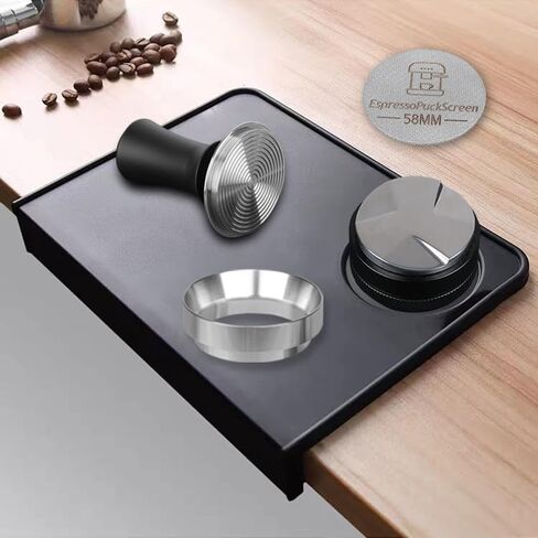 51mm Espresso Tamper Set - Spring-loaded Coffee Tamper, Adjustable Depth Espresso Distributor Leveler, Magnetic Dosing Funnel Aluminum Metal, Reusable Puck Screen, Fit for 51mm Portafilters in Saudi Arabia