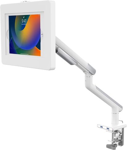 CTA Digital White Tablet Arm Mount for Desks with Anti-Theft Security for iPad 10.2 Series - iPad Air 3 - & iPad Pro 10.5 - White (PAD-SSMAE) in Saudi Arabia