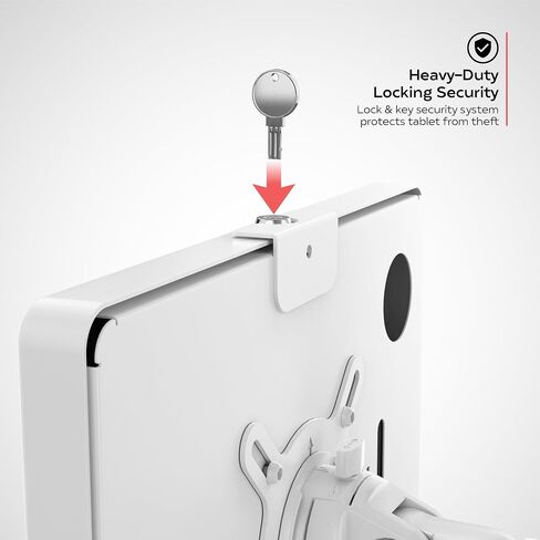CTA Digital White Tablet Arm Mount for Desks with Anti-Theft Security for iPad 10.2 Series - iPad Air 3 - & iPad Pro 10.5 - White (PAD-SSMAE) in Saudi Arabia