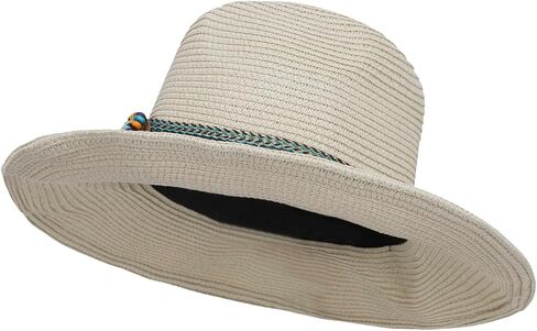 Men’s Women Sun Hat Hot Summer Hat UV Protection Brim Straw Beach Outdoor Fishing Adult Hat Cap for Male in Kuwait