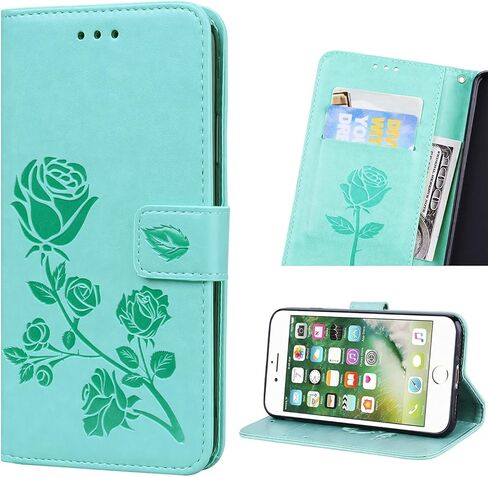 حافظة NB لهاتف iPhone SE 2020، حافظة iPhone 7 Flip، حافظة محفظة iPhone 8 زهرية للنساء والفتيات، حافظة iPhone SE 2022 جلدية مغناطيسية مع غطاء حامل بطاقة iPhone SE2020/7/8/SE2022 4.7 بوصة بني in Kuwait