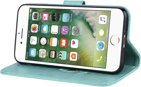 حافظة NB لهاتف iPhone SE 2020، حافظة iPhone 7 Flip، حافظة محفظة iPhone 8 زهرية للنساء والفتيات، حافظة iPhone SE 2022 جلدية مغناطيسية مع غطاء حامل بطاقة iPhone SE2020/7/8/SE2022 4.7 بوصة بني in Kuwait