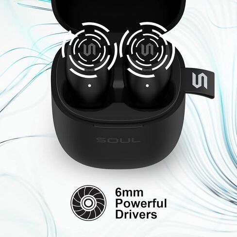 سماعات أذن لاسلكية Soul S-Track مع علبة شحن - مقاومة للماء، سماعات أذن رياضية + وقت شحن لمدة 7 ساعات - سماعات أذن لاسلكية خفيفة الوزن بشكل لا يصدق - سماعات أذن بلوتوث لاسلكية - أبيض لؤلؤي in Saudi Arabia