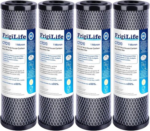 1 ميكرون 10 بوصة × 2.5 بوصة فلتر مياه كربون Sedimen للمنزل بالكامل متوافق مع DuPont WFPFC8002، WFPFC9001، SCWH-5، WHCF-WHWC، FXWTC، وحدة RO لنظام ترشيح تحت الحوض والكونترتوب، 3 عبوات in Kuwait