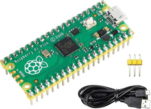 لوحة تحكم دقيقة Raspberry Pi Pico، معالج RP2040 ثنائي النواة Arm Cortex M0+، كمبيوتر لوحي واحد مرن، لوحة رائدة متعددة الاستخدامات من Raspberry Pi (عبوتان) in Saudi Arabia