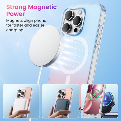 حافظة ORNARTO لهاتف iPhone 16 Pro، متوافقة مع MagSafe، غطاء قزحي الألوان ثلاثي الأبعاد، حافظة هاتف قوس قزح واقية مغناطيسية مقاومة للصدمات لهاتف iPhone 16 Pro 6.3"-Sunset in Saudi Arabia