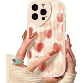 متوافق مع iPhone 14 Pro Max Case لطيف زهرة الأزهار ورقة مع عدسة الحب الواقي من الصدمات للفتيات النساء لينة TPU مقاومة للصدمات واقية جرلي لفون 14 Pro Max-Color Flower in Kuwait