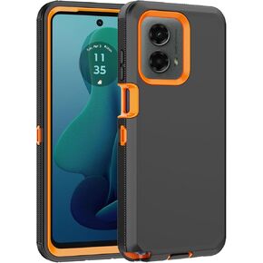 for Moto G 5G 2024 Case, with Built in Screen Protector Heavy Duty Drop Protection, Full Body Rugged Shockproof Dust Proof Tough Protective Phone Cover for Motorola G 5G 2024 (Orange)