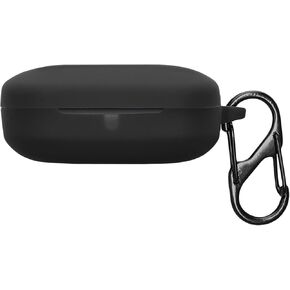 kwmobile Silicone Cover Compatible with OnePlus Buds 3 - Case Cover Stick-On Skin with Clip - Black