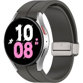 Silicone Magnetic Band for Samsung Galaxy watch 7/6/5/4/FE Band 40mm 44mm/Galaxy Watch 6 4 Classic Bands 47mm 43mm 46mm 42mm/Watch 5 Pro 45mm Women Men,Sport Strap Wristbands No Gap Bracelet Correa