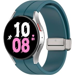 Silicone Magnetic Band for Samsung Galaxy watch 7/6/5/4/FE Band 40mm 44mm/Galaxy Watch 6 4 Classic Bands 47mm 43mm 46mm 42mm/Watch 5 Pro 45mm Women Men,Sport Strap Wristbands No Gap Bracelet Correa