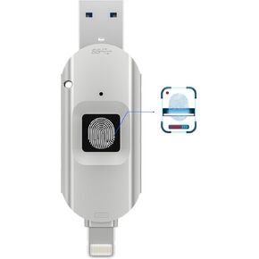 for iPhone USB3.0 Encrypted Drive Drive External Storage Fingerprint Encryption USB Flash Drive for iPhone/iPad/iPadmini/Mac/PC USB3.0 Flash Drive 64GB