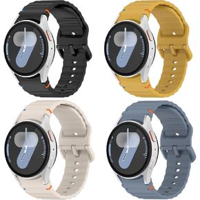 NINKI 4 Pack Silicone Band Compatible for Samsung Galaxy Watch 7 40mm 44mm / Watch 6 5 4 Pro Band 45mm 40mm 44mm/ Classic 43mm 47mm 42mm 46mm, Sport No Gap Strap for Samsung Watch 7 Bands Men Women