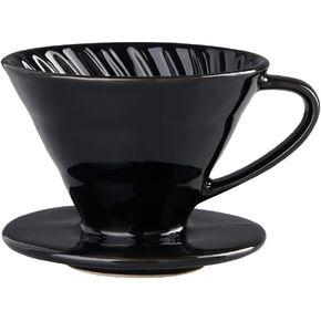 YOLIFE Pour Over Coffee Dripper, Pour Over Cone Coffee Maker, Ceramic, 2 Cup, Off White